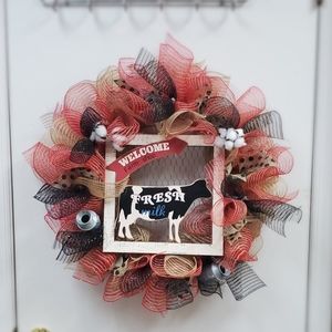 Cow Mesh Wreath